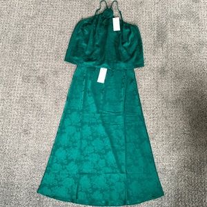 WAYF Green Floral Rosette Halter Top with Matching Skirt 2-PIECE SET